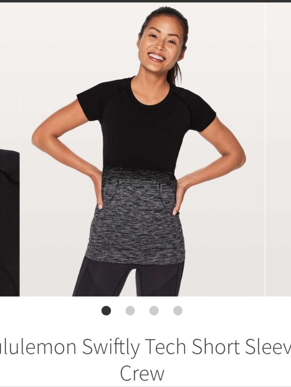 Lululemon Swiftly Tech Athletic Top Ombre Black To Gray Marl